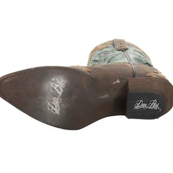 Blue Bird Floral Tooled-Inlay Snip Toe Cowboy Boots