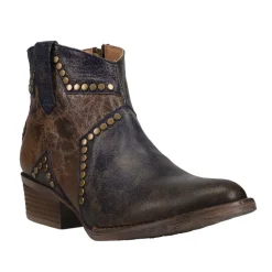 Blue Star Inlay Studded Ankle Zippered Booties