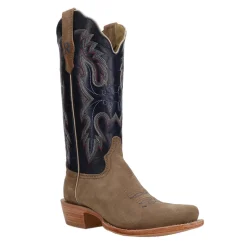 Boar Café Narrow Embroidered Square Toe Cowboy Boots