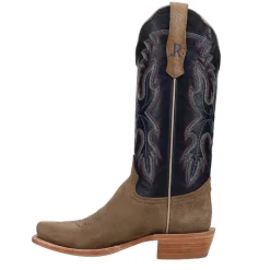 Boar Café Narrow Embroidered Square Toe Cowboy Boots