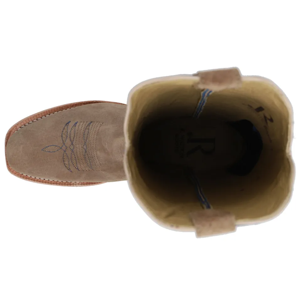 Boar Café Narrow Embroidered Square Toe Cowboy Boots