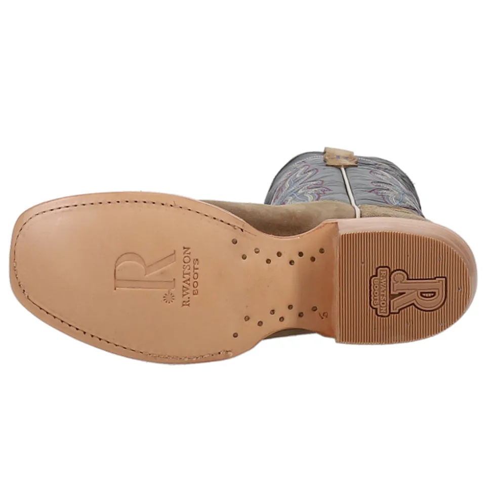 Boar Café Narrow Embroidered Square Toe Cowboy Boots