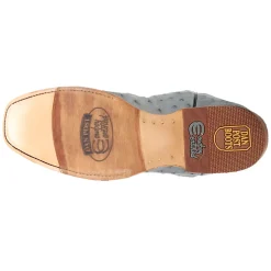 Brady Full Quill Ostrich Embroidered Square Toe Pull On Cowboy Boots