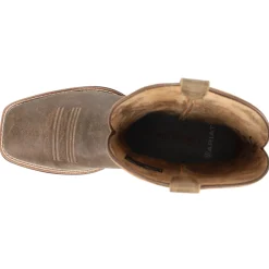 Brander Embroidered Square Toe Pull On Cowboy Boots