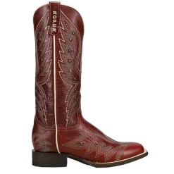 Brandy Embroidery Square Toe Cowboy Boots
