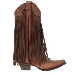 Brick Fringe Snip Toe Pull On Cowboy Boots