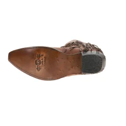 Brick Fringe Snip Toe Pull On Cowboy Boots