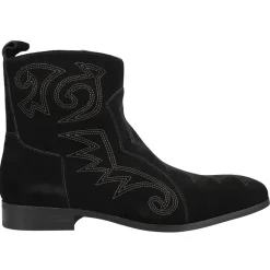 Brooks Embroidered Round Toe Pull On Boots