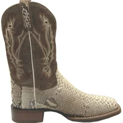 Brutus Embroidered Snake Square Toe Pull On Cowboy Boots