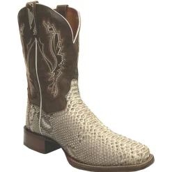 Brutus Embroidered Snake Square Toe Pull On Cowboy Boots