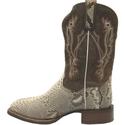 Brutus Embroidered Snake Square Toe Pull On Cowboy Boots