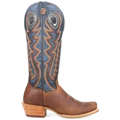Bucky Embroidered Square Toe Pull On Cowboy Boots