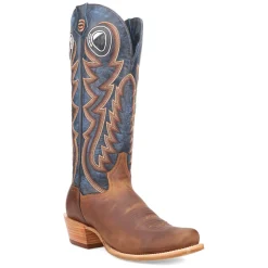 Bucky Embroidered Square Toe Pull On Cowboy Boots