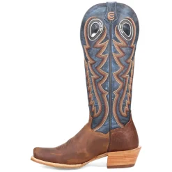 Bucky Embroidered Square Toe Pull On Cowboy Boots