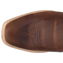 Bucky Embroidered Square Toe Pull On Cowboy Boots