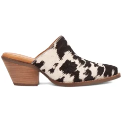 Calico Cow Round Toe Mule Slip On Boots