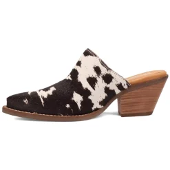 Calico Cow Round Toe Mule Slip On Boots