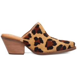 Calico Leopard Round Toe Mule Slip On Boots