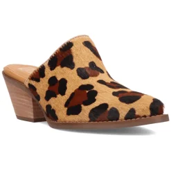 Calico Leopard Round Toe Mule Slip On Boots