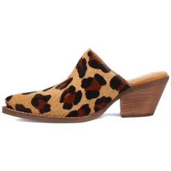 Calico Leopard Round Toe Mule Slip On Boots