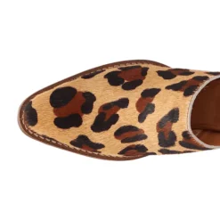 Calico Leopard Round Toe Mule Slip On Boots