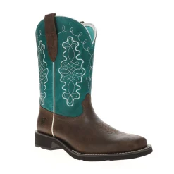 Callie Embroidered Square Toe Pull On Cowboy Boots