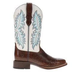 Canyon Point Embroidered Square Toe Pull On Cowboy Boots