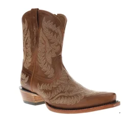 Cate Embroidered Snip Toe Zippered Cowboy Booties