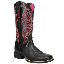 Cattle Caite Stretchfit Embroidered Square Toe Cowboy Boots
