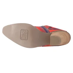 Chili Pepper Serape Southwest Fringe Snip Toe Cowboy Booties