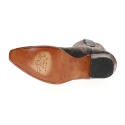 Chocolate Ankle Embroidered Snip Toe Pull On Cowboy Booties