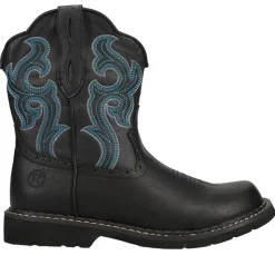 Chunk Rider Embroidery Round Toe Cowboy Boots