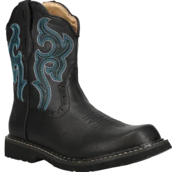 Chunk Rider Embroidery Round Toe Cowboy Boots
