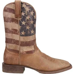 Circuit Proud Patriotic Square Toe Pull On Cowboy Boots