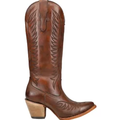 Cognac Embroidered Snip Toe Cowboy Boots