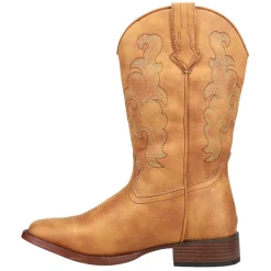 Cowboy Classic Embroidered Square Toe Pull On Cowboy Boots