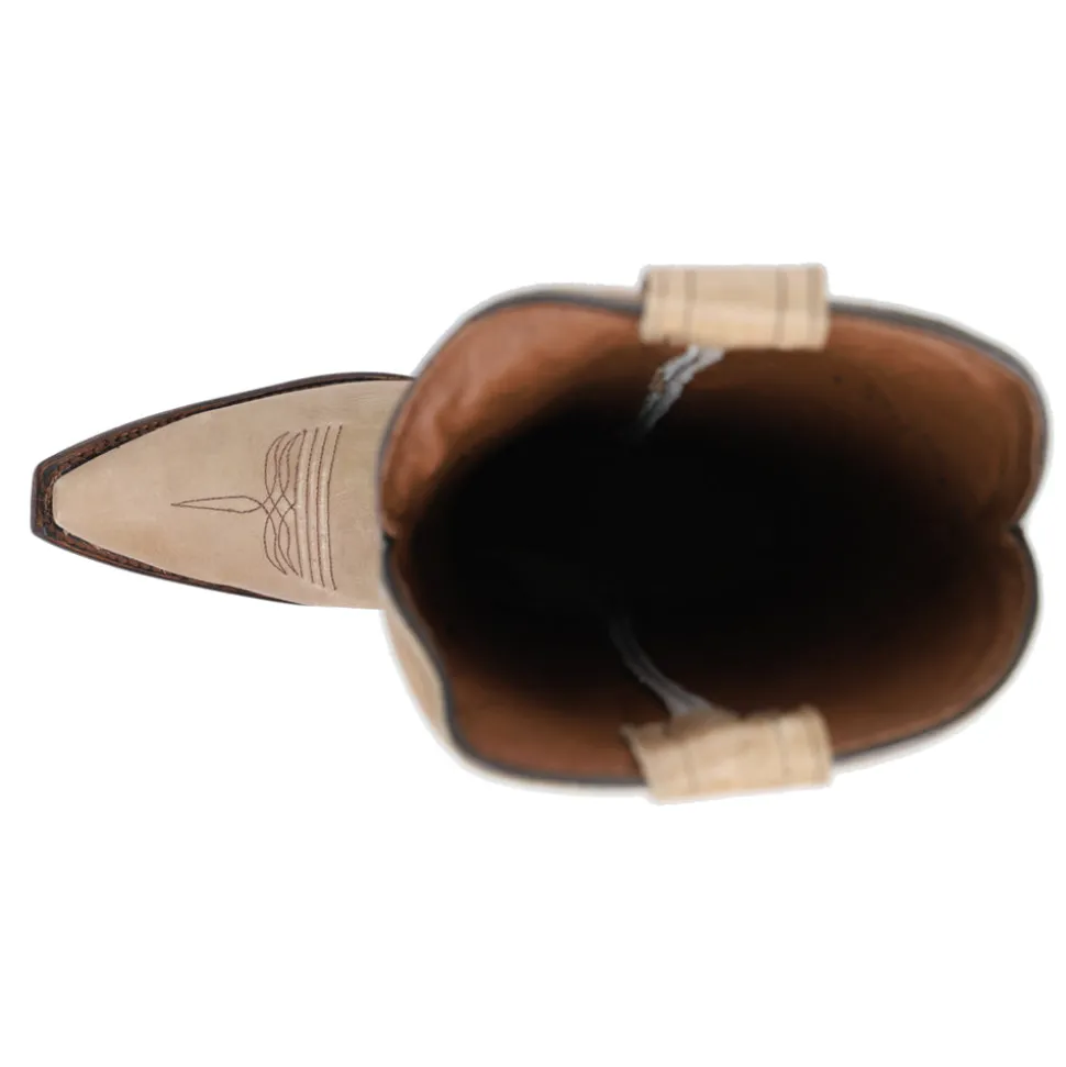 Cowhide Embroidered Snip Toe Cowboy Boots