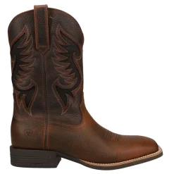 Cowpuncher Venttek Embroidered Tool-Inlayed Square Toe Pull On Cowboy Boots