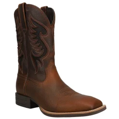 Cowpuncher Venttek Embroidered Tool-Inlayed Square Toe Pull On Cowboy Boots