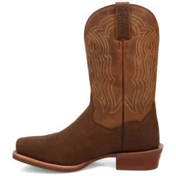 Creed Embroidered Square Toe Pull On Cowboy Boots