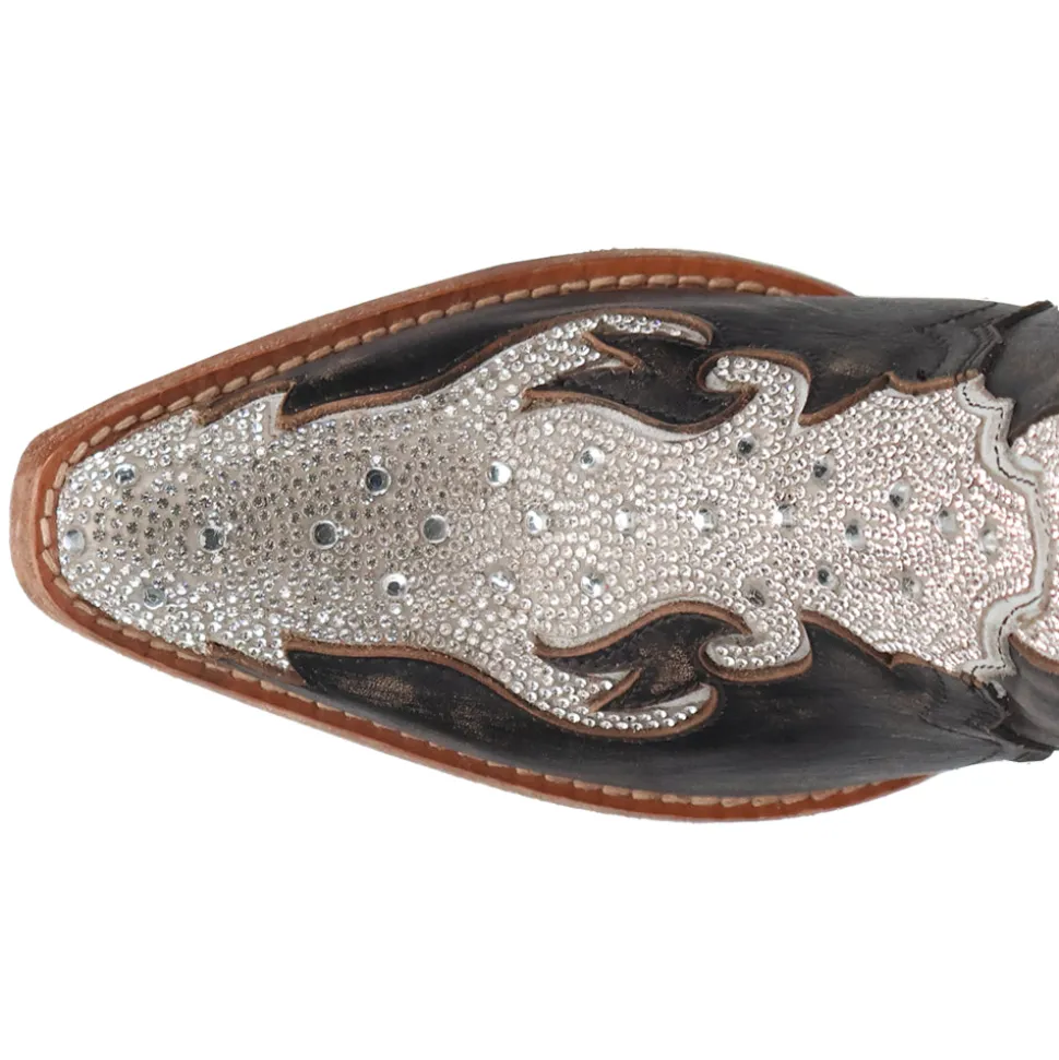 Crystal Snip Toe Cowboy Booties