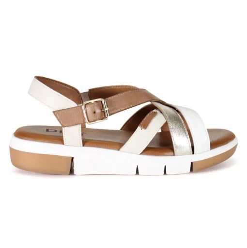 Dar Ling Metallic Strappy Wedge Sandals