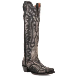 Denim Darlin Embroidered Snip Toe Zippered Cowboy Boots