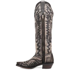 Denim Darlin Embroidered Snip Toe Zippered Cowboy Boots