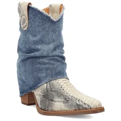Denim Dream Snake Snip Toe Cowboy Booties