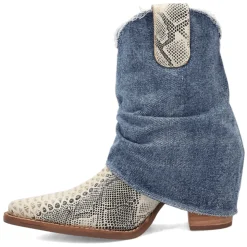 Denim Dream Snake Snip Toe Cowboy Booties
