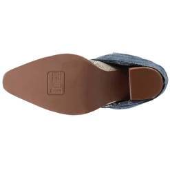 Denim Dream Snake Snip Toe Cowboy Booties