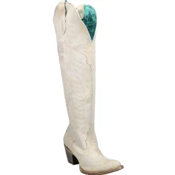 Distressed Embroidered Round Toe Cowboy Boots