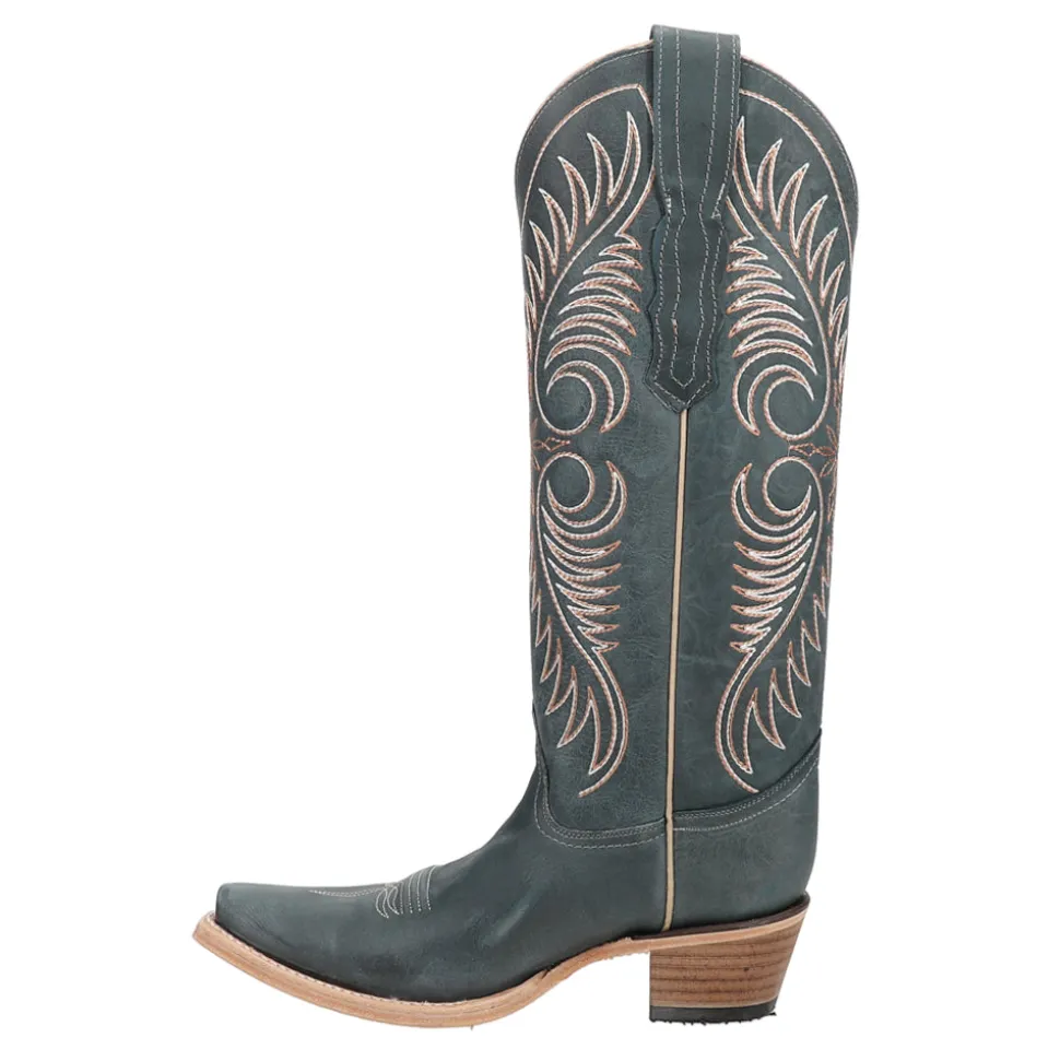 Distressed Embroidered Snip Toe Cowboy Boots