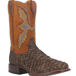 Dorsal Embroidered Square Toe Cowboy Boots